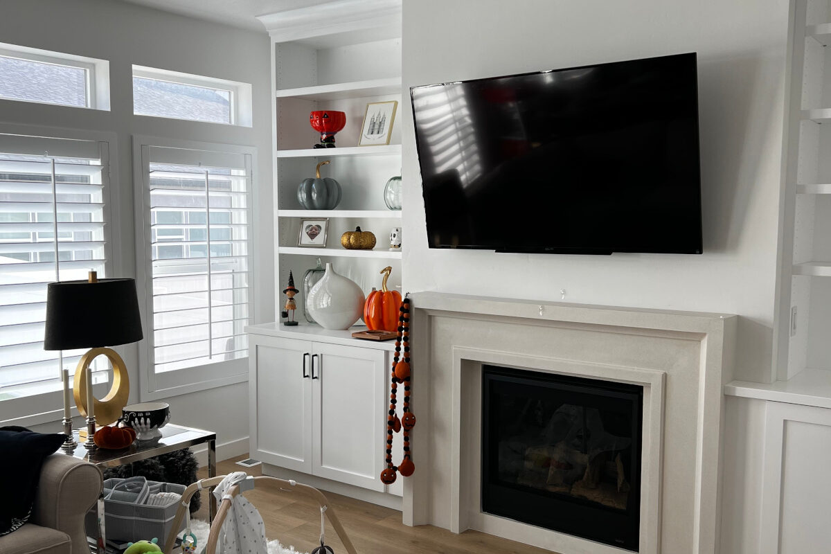 Living room cabinets and shelving